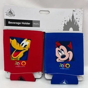 NWT Disney Parks 2020 Dated WDW Pluto & Mickey Mouse Beverage Holder Koozie Set - Picture 1 of 3