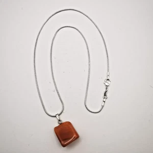 Elegant Vintage Agate Chain Pendant in 925 Sterling Silver - Foto 1 di 6