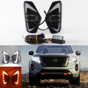 Luces de circulación LED DRL intermitente faros antiniebla para Nissan Navara NP300 2021 2022 - Imagen 1 de 9