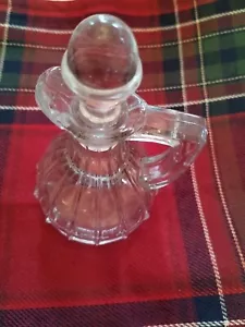 Vintage Crystal Clear Cut Glass Cruet With Glass Stopper 6” - Picture 1 of 10