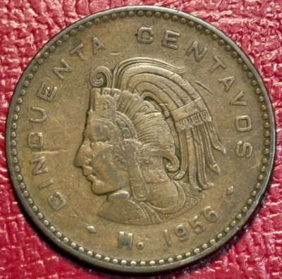 MONEDA DE 50 CENTAVOS DE MÉXICO 1956 MUY FINA - MAR451 Foto 1 de 2