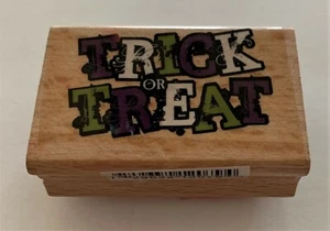 2011 Studio G TRICK OR TREAT Rubber STAMP NEW Halloween Janet Dunn - Picture 1 of 2