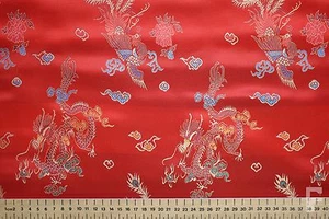 Chinese New Year Fabric chinese Dragon Design on Brocade fabric - Picture 1 of 9