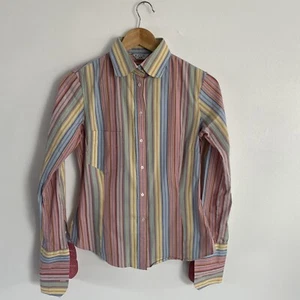 Paul Smith Blue Label Shirt Womens Large 44 Classic Zebra Striped Blouse - Picture 1 of 13