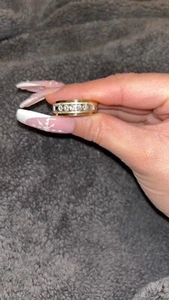 10k Yellow Gold Mens 5 Stone Diamond Wedding Band Ring 1/2 Cttw - Picture 1 of 4