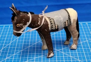 Vintage, Hand Stitched, Cowhide, Leather, Sawdust Stuffed Donkey Figurine 42407 - Picture 1 of 24