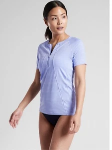 Athleta Women’s Pacifica tank UPF short sleeve tee shirt blue size XXS - Picture 1 of 7