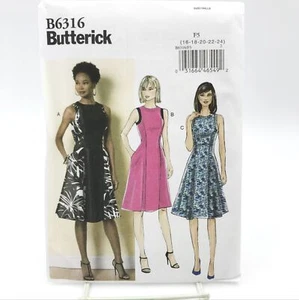 Butterick 6316 Plus Size Princess Seams Dress Misses Size 16 24 Sewing Pattern - Picture 1 of 4