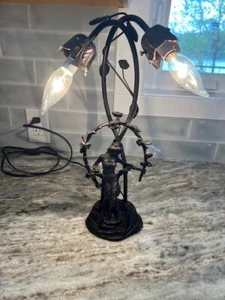 Trellis Girl 2 Light Accent Lamp Solid Heavy Metal - Picture 1 of 7