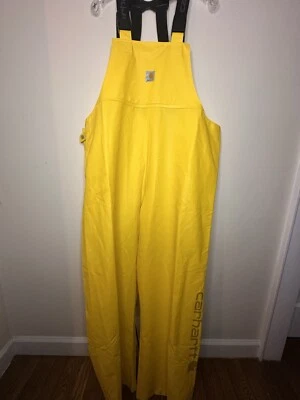 Carhartt Yellow Waterproof Bib Overalls Size X-Large Tall - Image 1 of 4