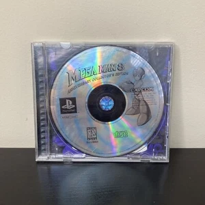 Mega Man 8 Edición Aniversario PlayStation 1 PS1 ¡Disco Etiqueta Negra y Obra de Arte! - Imagen 1 de 5