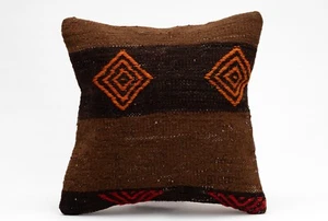 Kilim Pillow Cover, 16x16 in, Ethnic Pillow, Throw Pillow, Decorative Pillow - Picture 1 of 6