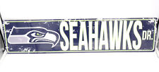 Seattle Seahawks DR Licensed NFL Distressed Street Aluminum Wall Man Cave Sign