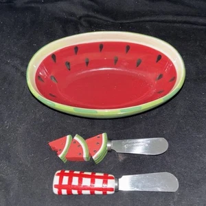 Boston Warehouse Watermelon Bowl With Watermelon Spreader Knife Set Of 2 - Picture 1 of 6