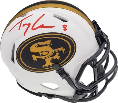 SALE! Trey Lance Auto Signed 49ers Lunar Eclipse White Speed Mini Helmet Beckett - Image 1 of 4