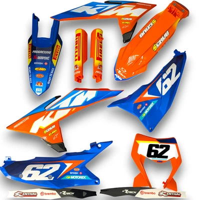 Plastics + Graphics KTM 2024 2025 2026 EXC EXC-F XC-W XCF-W Orange Blue Restyle - Изображение 1 из 4