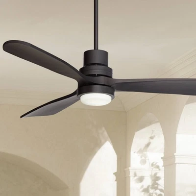 52" Casa Delta DC Matte Black Outdoor CCT LED Ceiling Fan with Remote - Image 1 of 4