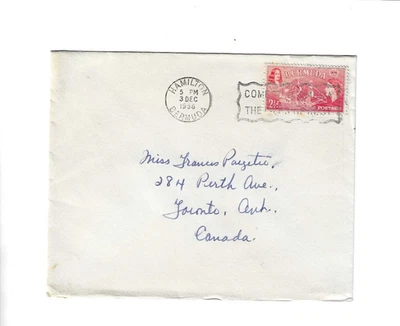 BERMUDA 1956 Cover sent from Hamilton to Canada - Slogan Cancel - Image 1 of 2