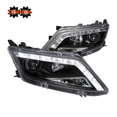 For 2010-2012 Ford Fusion Black Projector LED DRL Headlights Pair Lamps Clear - Image 1 of 4