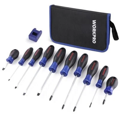WORKPRO 10-Piece Magnetic Screwdriver Set Phillips Slotted Flat Head Screwdriver - Image 1 of 4