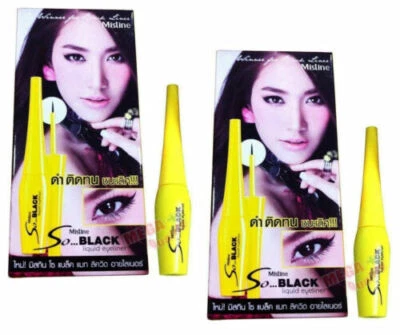 2 x Delineador de ojos líquido mate Mistine So Black mate impermeable y de larga duración 4,5 Foto 1 de 4