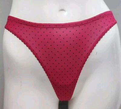 Calcinha fio dental vintage Victoria's Secret sexy Little Things logotipo bordado rosa! S - Imagem 1 de 4