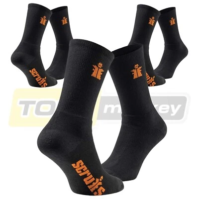 Scruffs Worker or Trade Work Socks - Reinforced Heel & Toe with Cushioned Lining