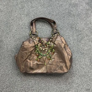 Y2K shimmer faux leather charm trinket beaded handbag - Picture 1 of 9