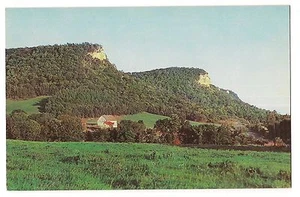 A LONE HOUSE by the TWIN BLUFFS Coulee Region WISCONSIN Postcard WI - Picture 1 of 2