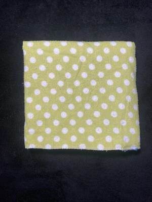 Tiddliwinks Baby Blanket White Polka Dot Circle Lime Green Cotton Flannel Lovey - Image 1 of 4