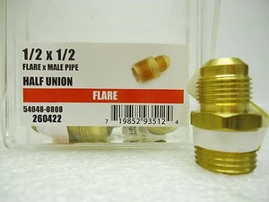 (NEW) 41171 1/2" x 1/2" Flare x Male Pipe Half Union 260422 Lot of 8 pcs - Picture 1 of 2