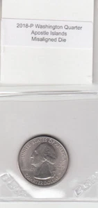 2018-P Philadelphia Washington Quarter Misaligned Die Variety Error Apostle Isld - Picture 1 of 2