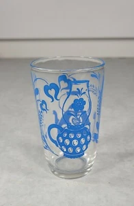 Vintage Kraft Swanky Swig with Teapot Kettle & Oil Lamp Blue Juice Glass - Picture 1 of 3