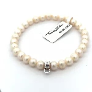 Thomas Sabo Pearl Stretch Charm Bracelet X0221-082-14-L17.5 NWT - Bild 1 von 1