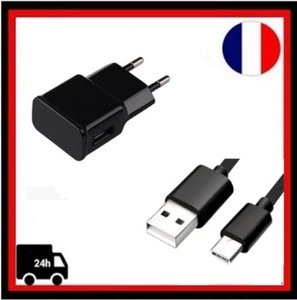Câble Micro USB Type C Chargeur Adaptateur mural Samsung Galaxy S8 Noir - Bild 1 von 4