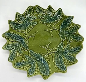 Vassoio piatto foglie MCM vintage California Pottery USA 11,5" blu verde usato in ottime condizioni - Foto 1 di 6