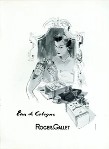 1947 Roger & Gallet Vintage Perfume Print Ad - Pierre Pages Illustration France - Picture 1 of 1