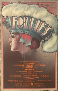 Poster Broadway Window Card marzo 1990 - Follie - Long Beach - Juliet Prowse - Foto 1 di 4