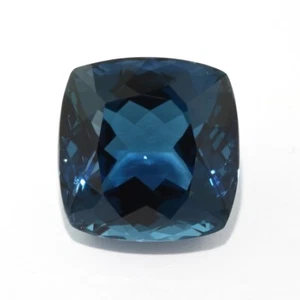 LONDON BLUE TOPAZ NATURAL 16.35 MM CUSHION CUT AAA F-5196 - Picture 1 of 1