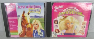 2 jeux Barbie PC Horse Adventures Window 98/ME/2000XP et Magic Hair Styler Win95 - Photo 1/12