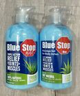 (2) LARGE SIZE 16 oz Bottle BLUE STOP MAX Massage Gel Muscle Rub Emu, Aloe Vera