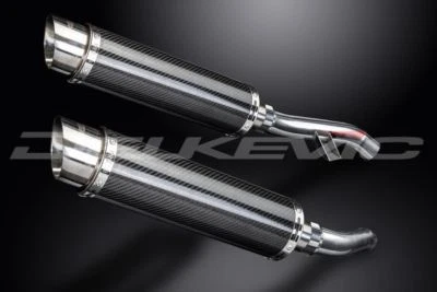 Delkevic 14" Carbon Round Slip On Mufflers - Yamaha FJR1300 2006-2021 Exhaust - Image 1 of 3