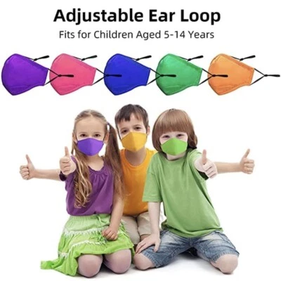 5 Pack -Colourful Kids Cotton Cloth Face Mask Set for Children Washable Reusable - Image 1 of 3
