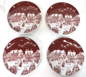 William Sonoma Pillivuyt Alpine Night Salad Plates 8" Set of 4 Christmas Eve - Picture 1 of 5
