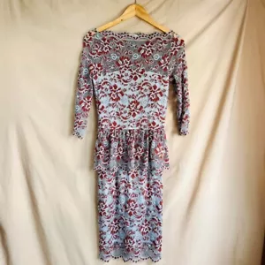 RRP £325 Ganni Dress Size 8 Cocktail Lace Flynn Retro Glam Designer Luxury Rare - Picture 1 of 8