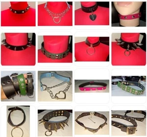 Lot of 8 High End CHOKERS Necklace Spiked Gothic Punk Rock Collar Womens - Picture 1 of 24