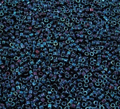 DB0025 11/0 Miyuki Metallic Blue Iris Delica Seed Beads, 5 Grams Tube - Image 1 of 2