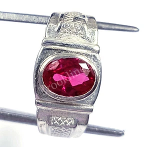 Anillo de plata rubí rosa natural corte ovalado de 15,00 quilates talla 9 gemas sueltas EGL 5 MRB - Imagen 1 de 6