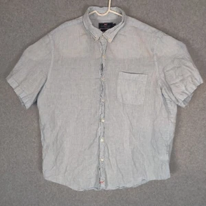 Vineyard Vines Men Button Down XL Striped Blue Short Sleeve Slim Murray Linen - Picture 1 of 9