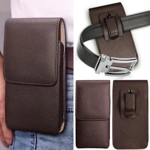 For Samsung Galaxy S24/S24+/S24 Ultra Leather Vertical Pouch Case with Belt Loop - Picture 1 of 20